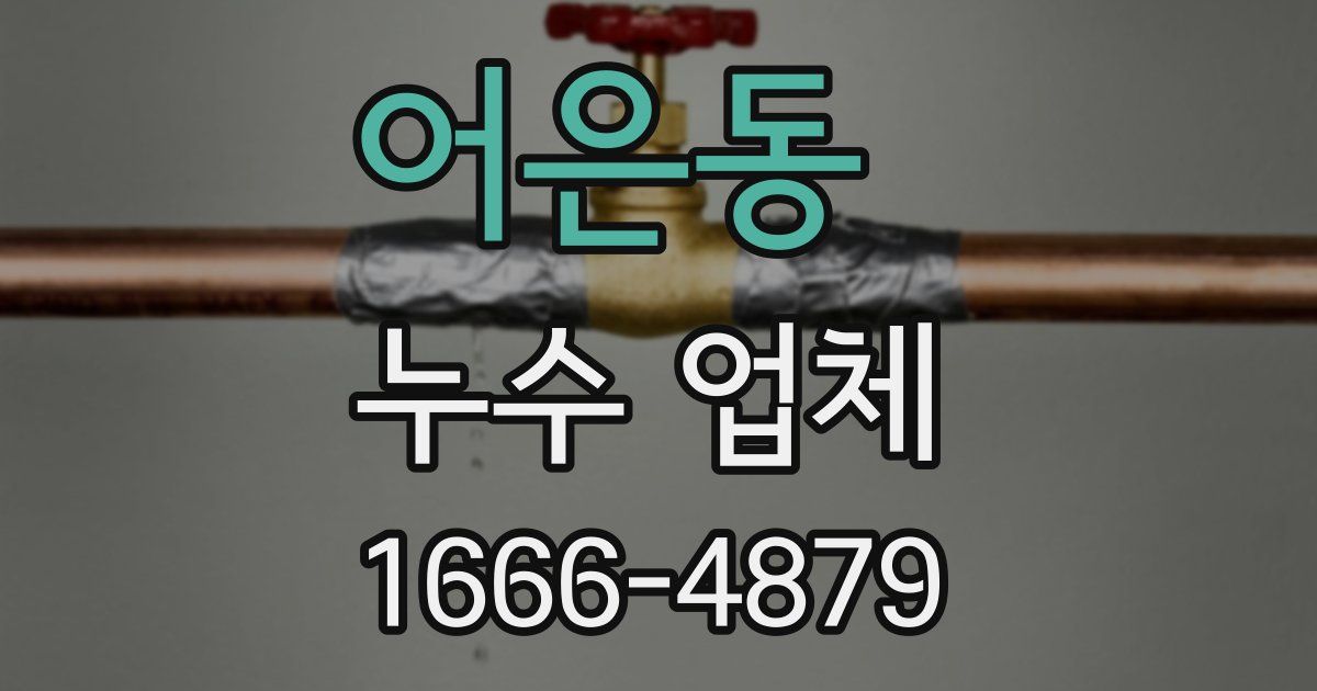 어은동 누수 업체