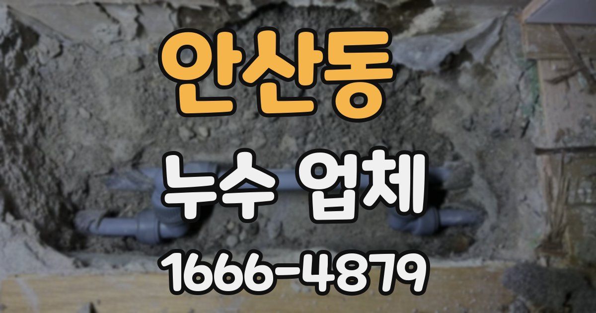 안산동 누수 업체