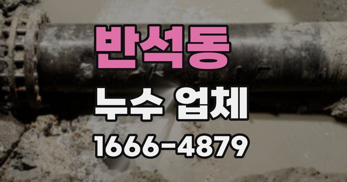 반석동 누수 업체