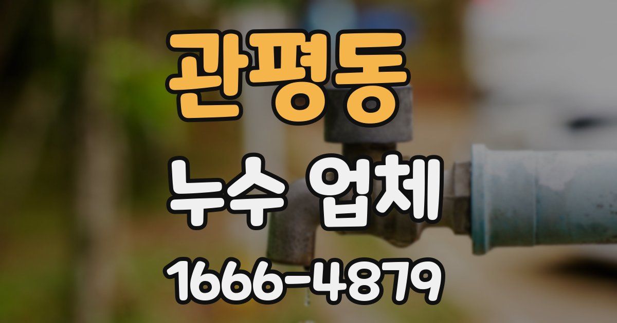 관평동 누수 업체