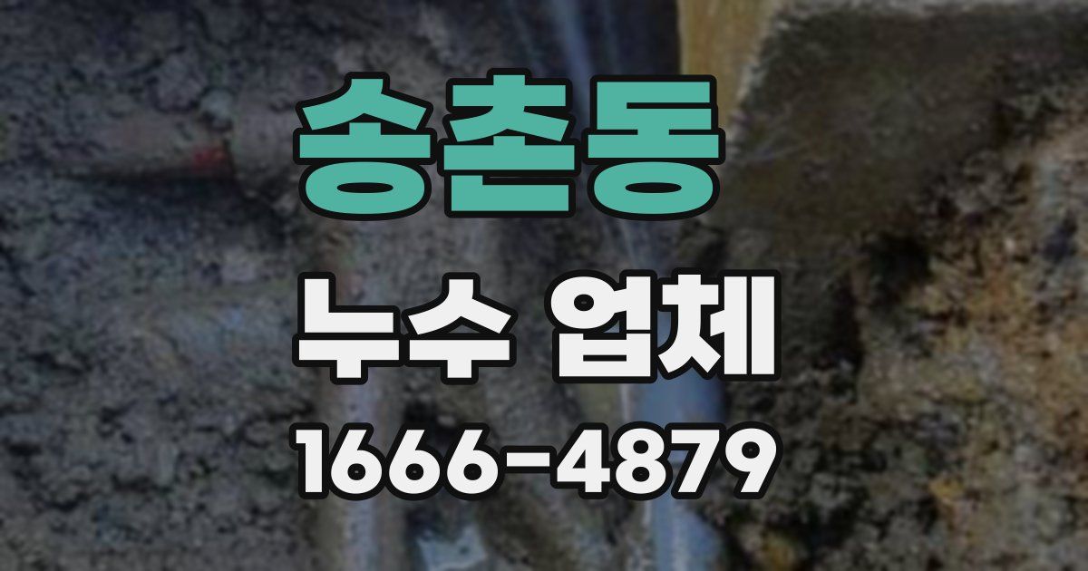 송촌동 누수 업체