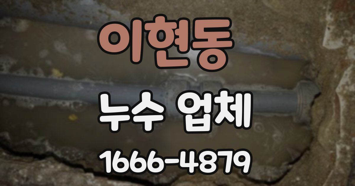 이현동 누수 업체