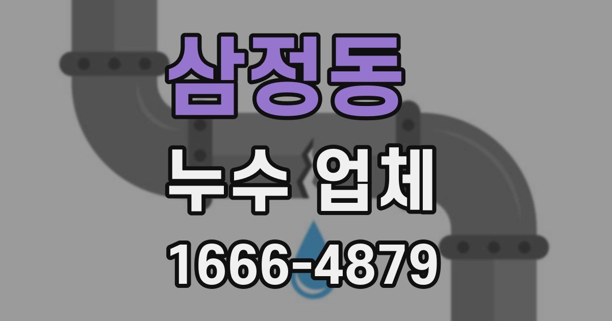 삼정동 누수 업체
