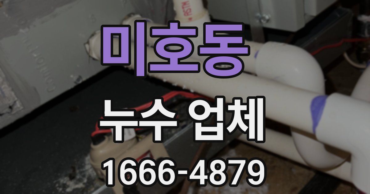 미호동 누수 업체