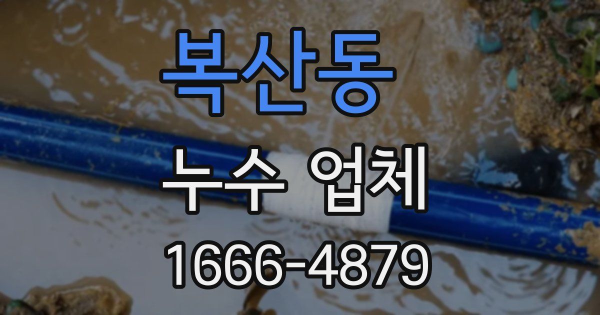 복산동 누수 업체