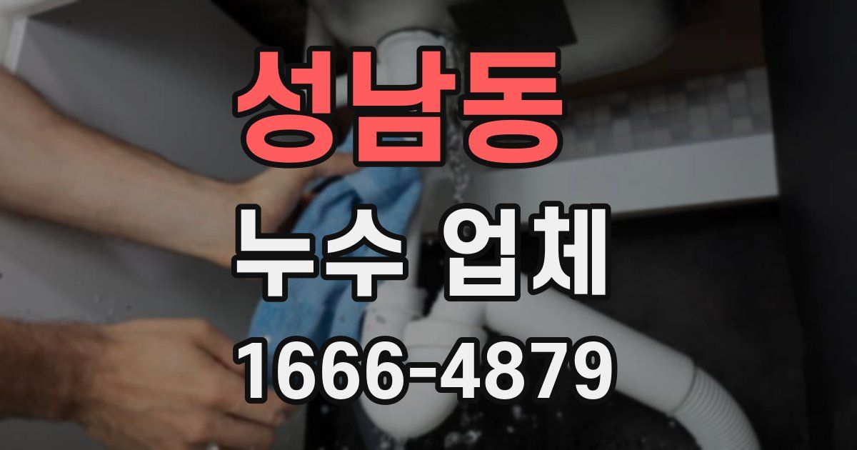 성남동 누수 업체
