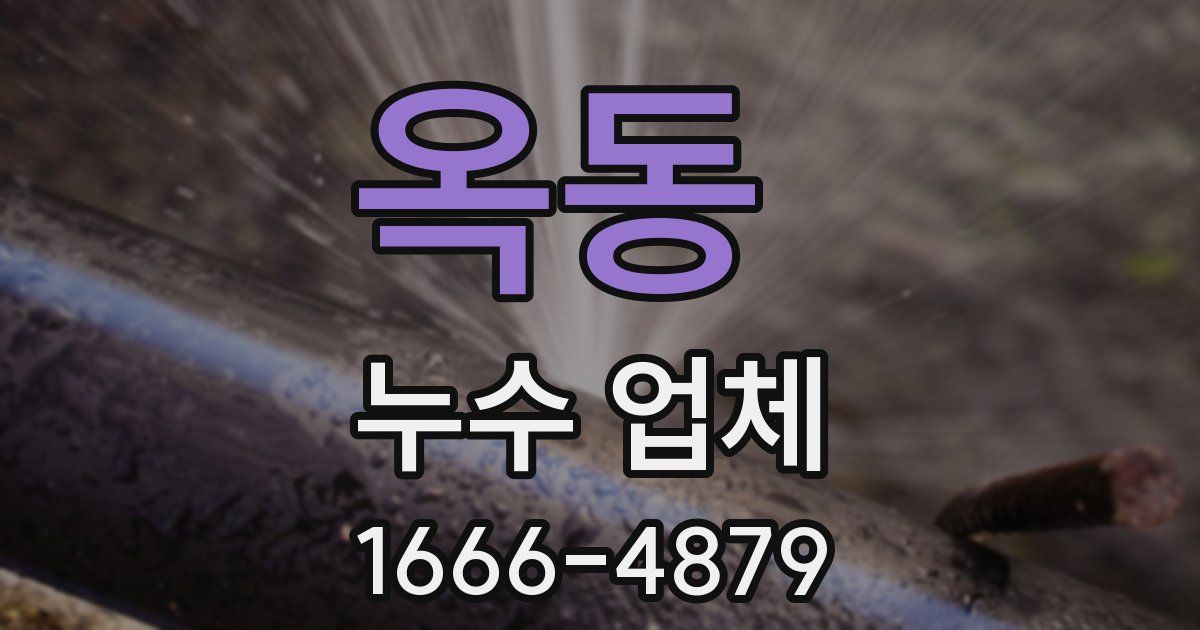 옥동 누수 업체