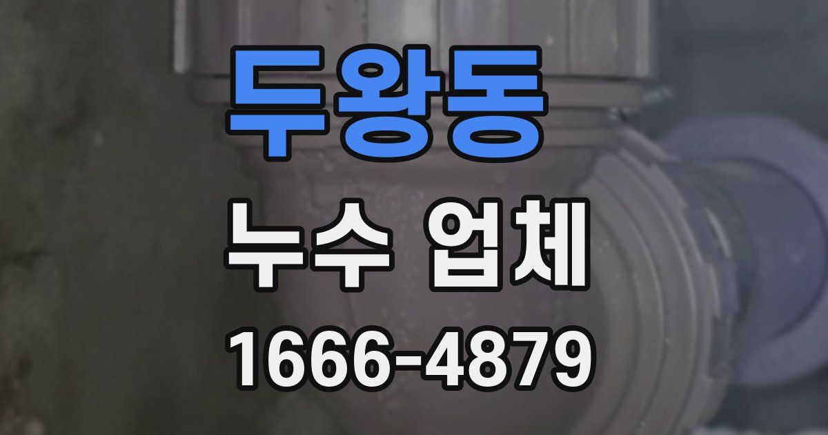 두왕동 누수 업체