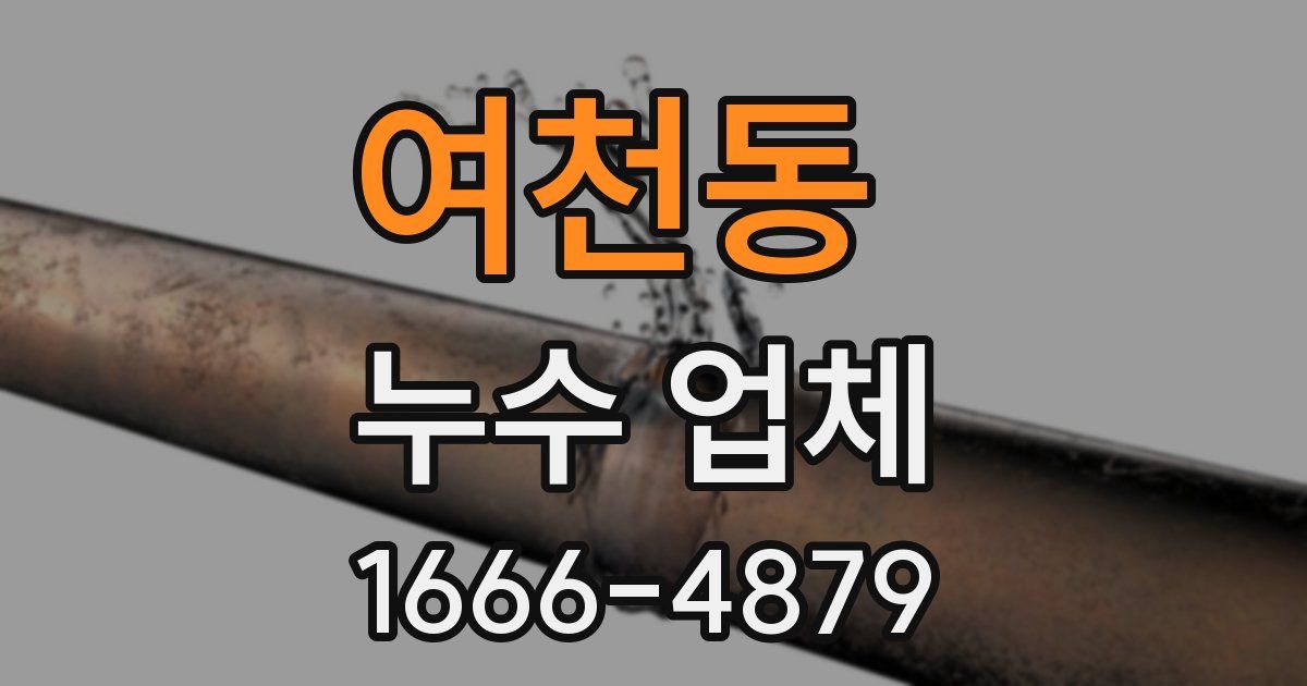 여천동 누수 업체