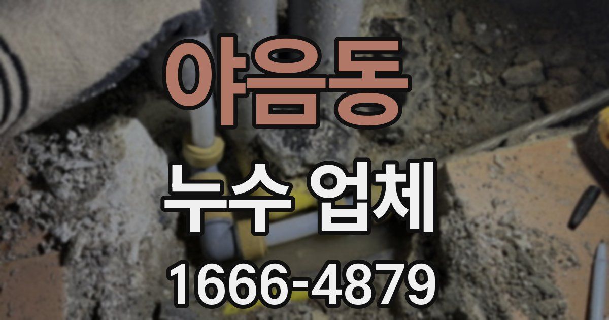 야음동 누수 업체