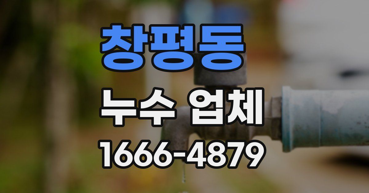 창평동 누수 업체