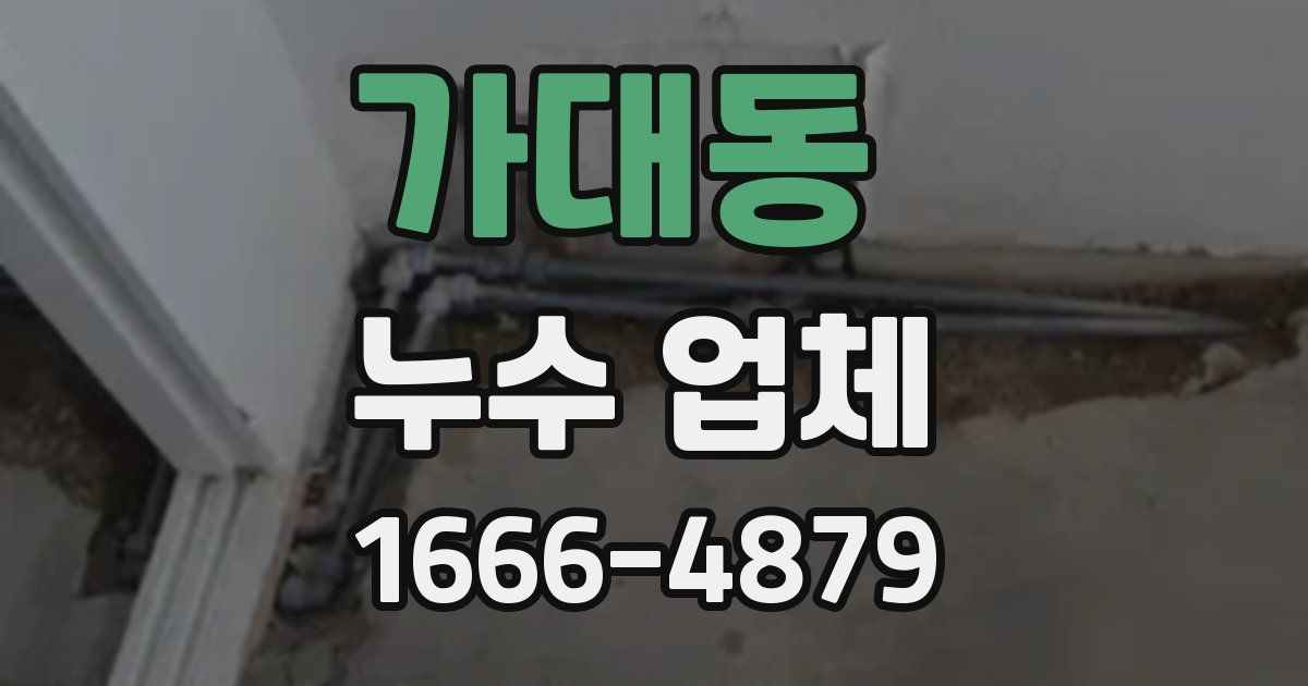 가대동 누수 업체