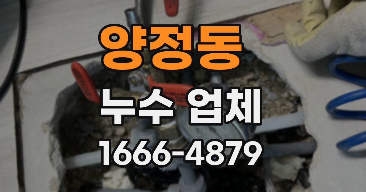 양정동 누수 업체