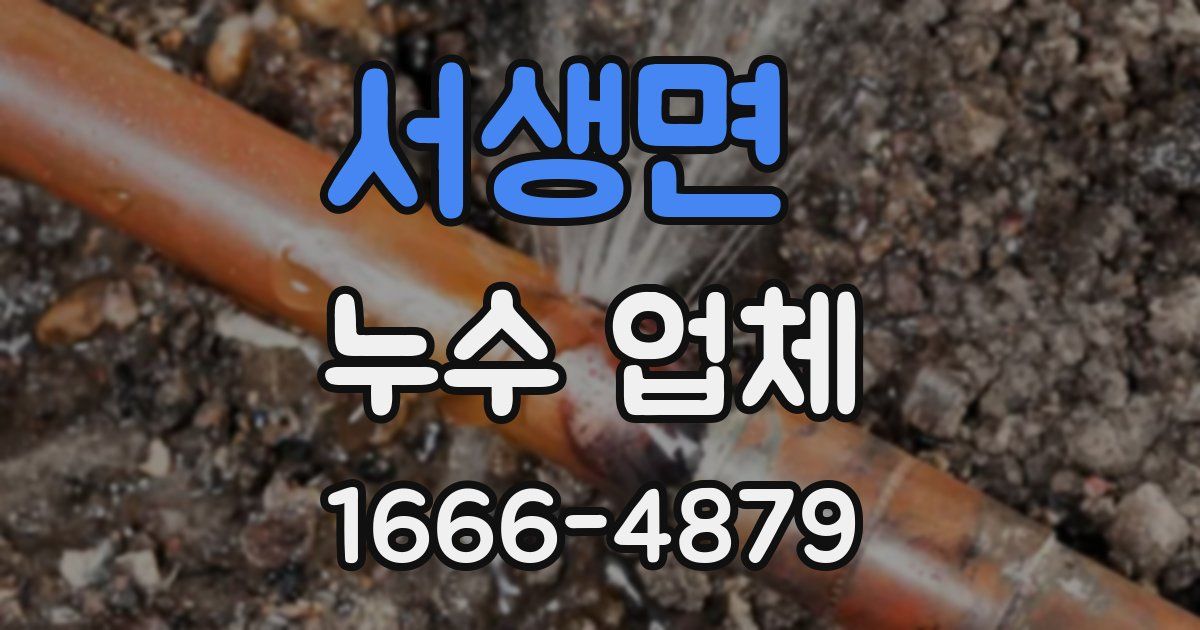 서생면 누수 업체