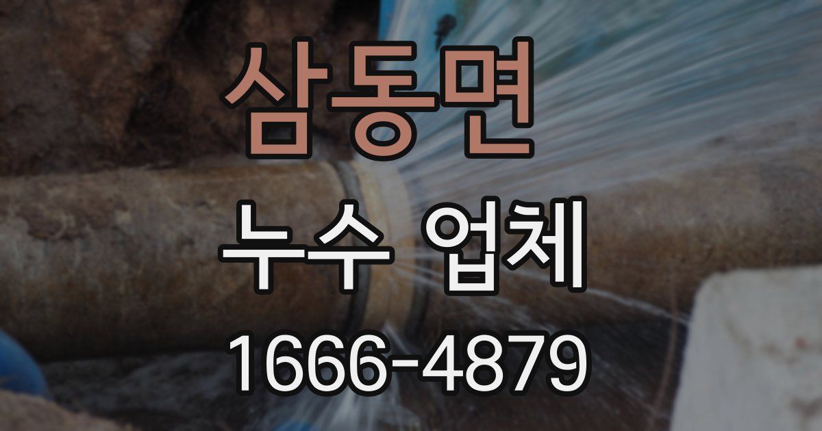 삼동면 누수 업체