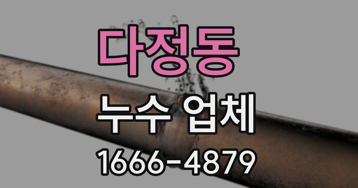 다정동 누수 업체