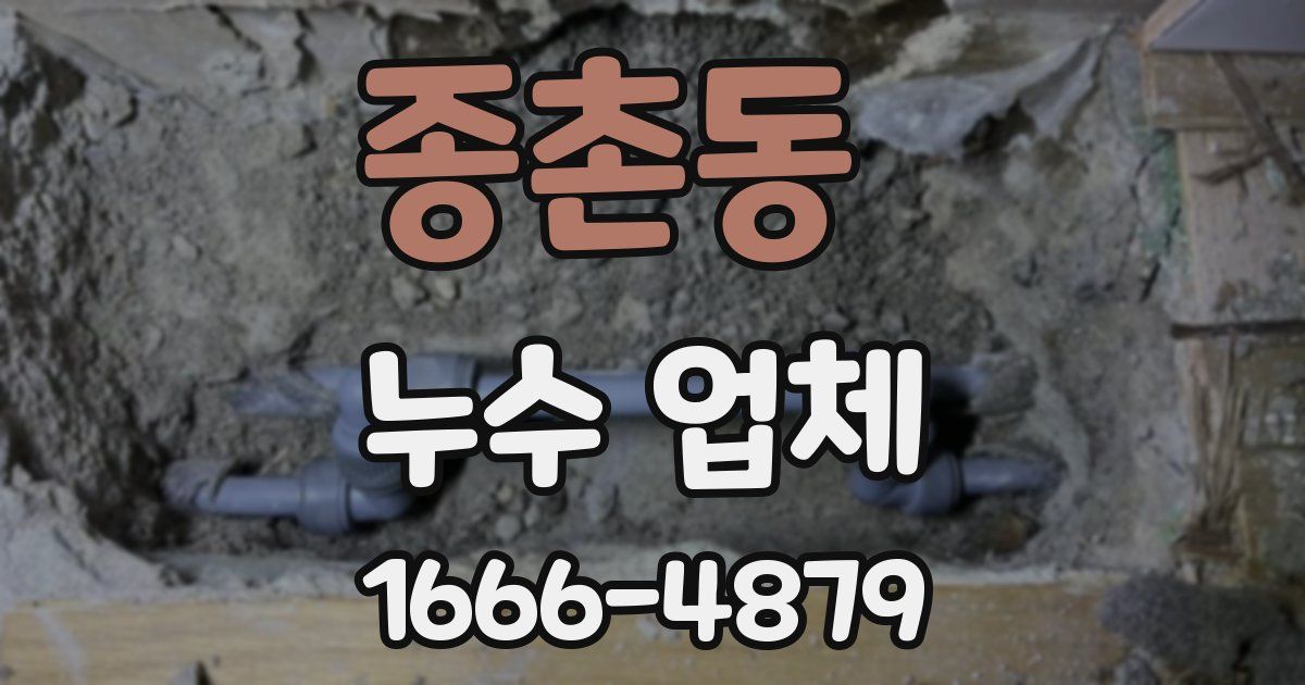 종촌동 누수 업체