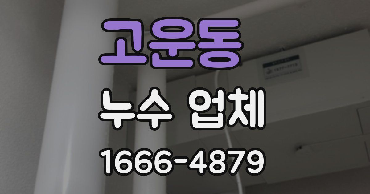 고운동 누수 업체