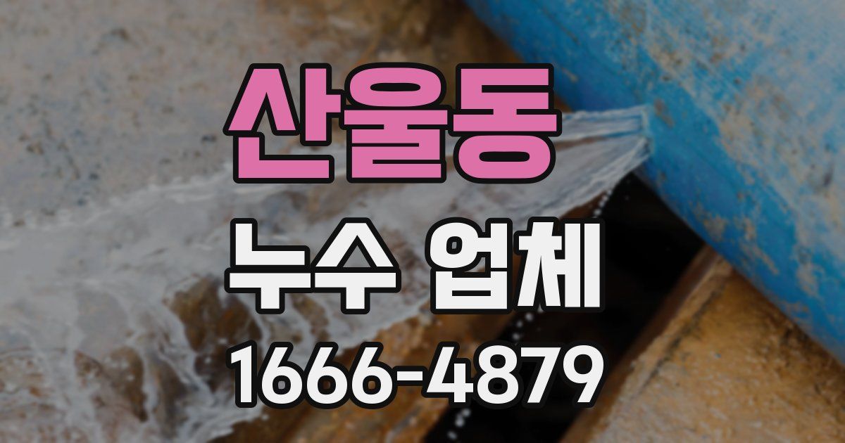 산울동 누수 업체
