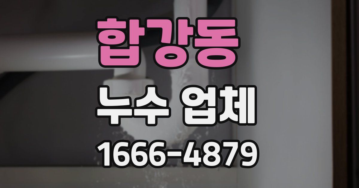 합강동 누수 업체
