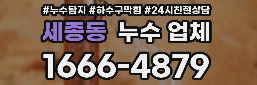 세종동 누수 업체