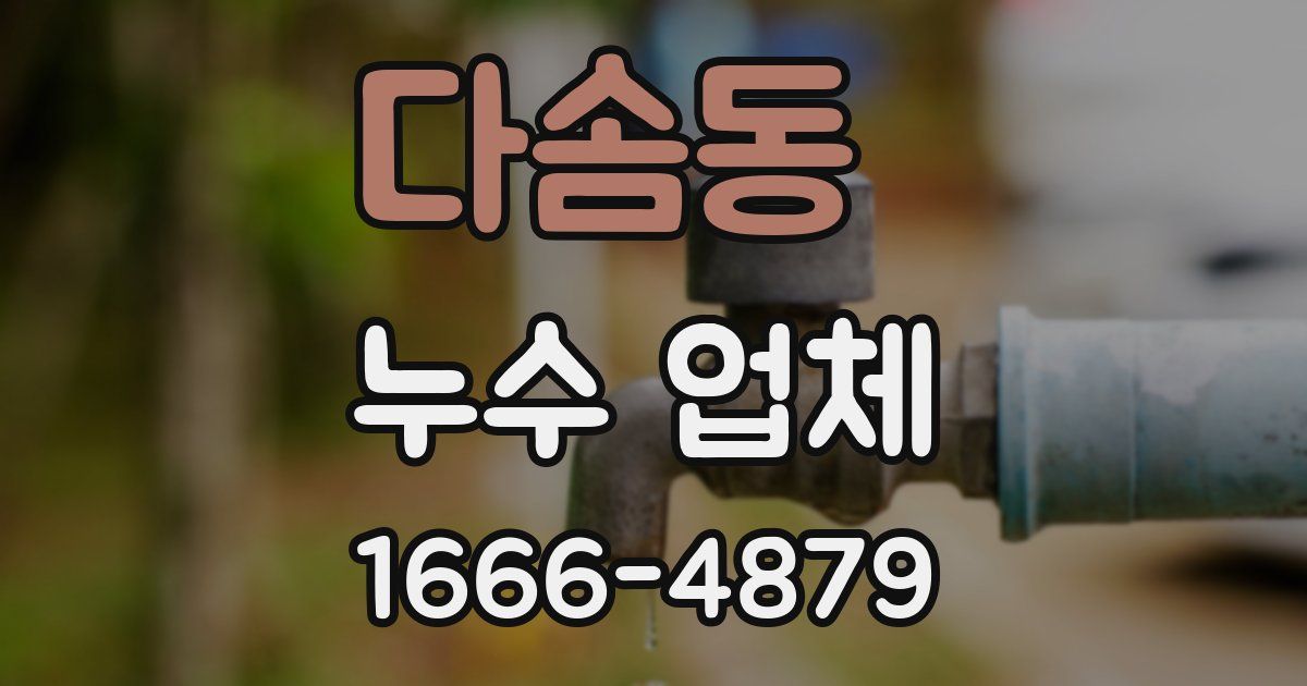 다솜동 누수 업체