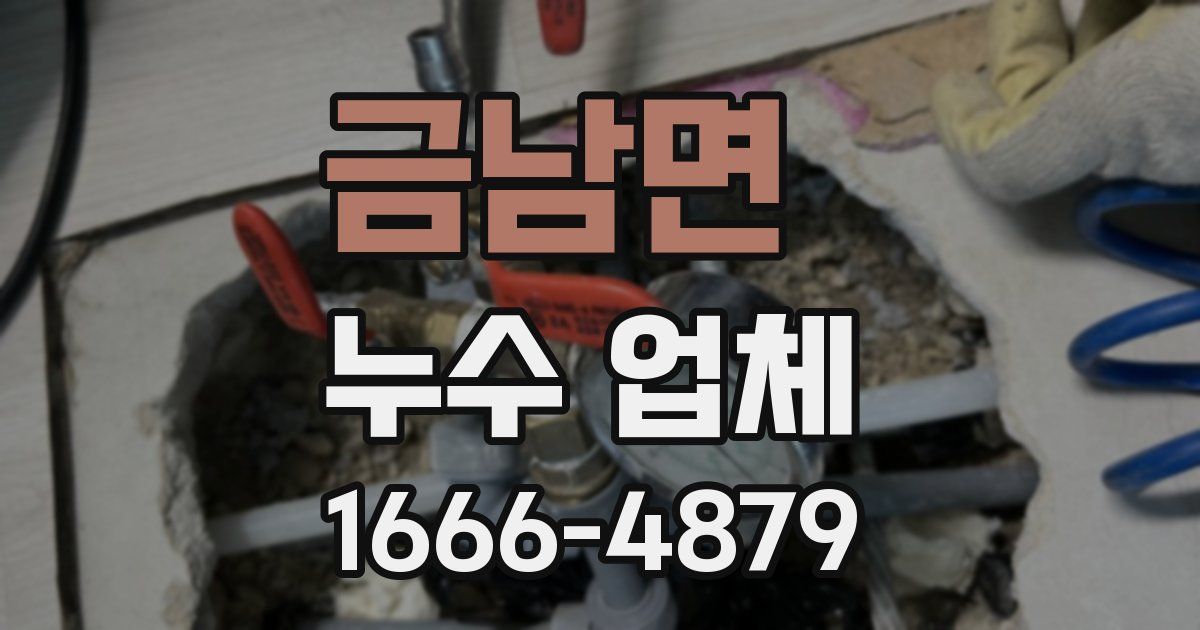 금남면 누수 업체