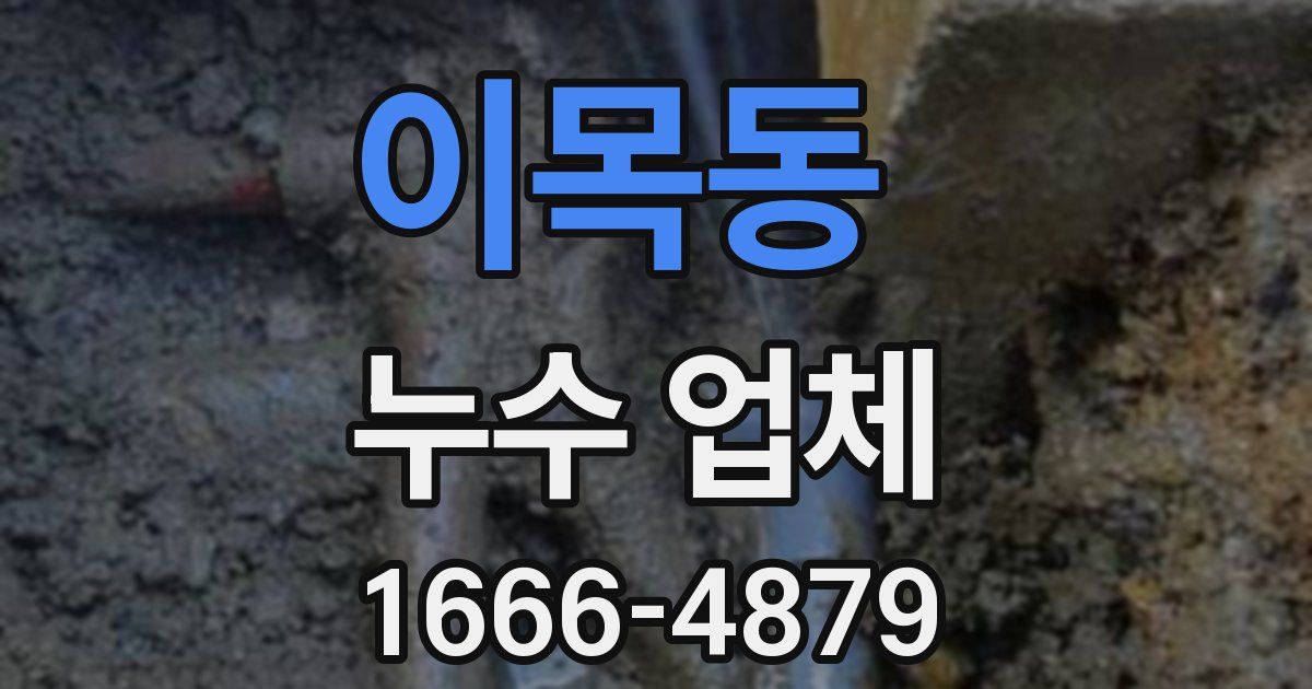 이목동 누수 업체