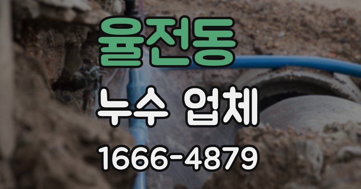 율전동 누수 업체