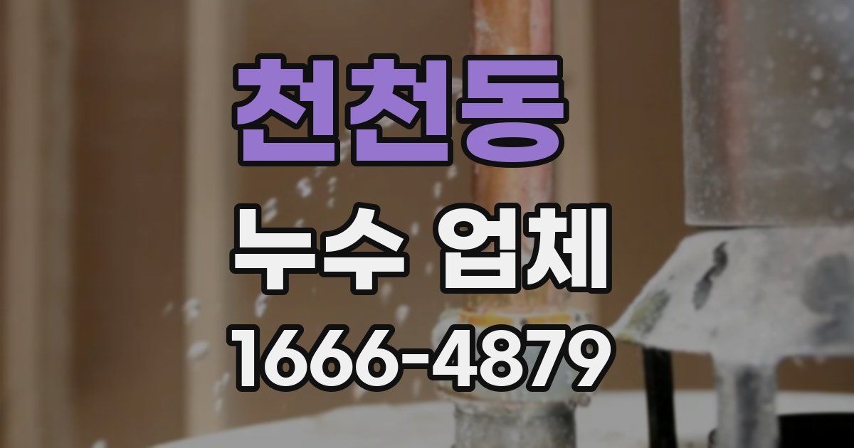 천천동 누수 업체