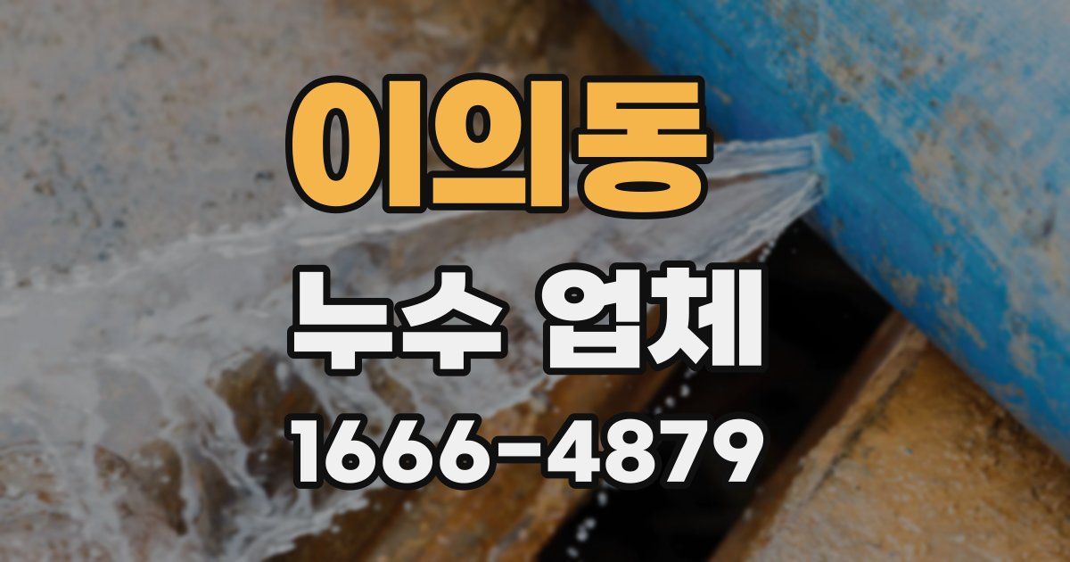 이의동 누수 업체