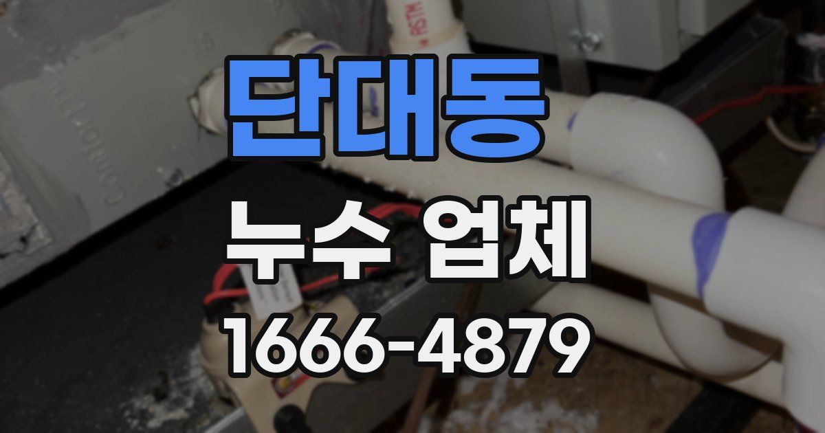 단대동 누수 업체