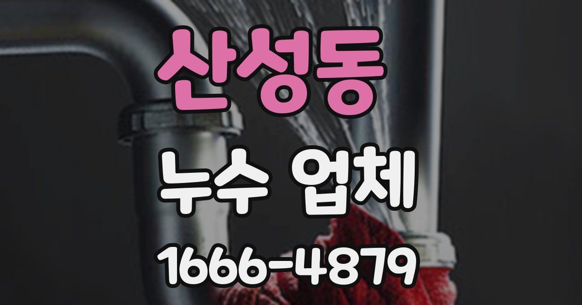 산성동 누수 업체