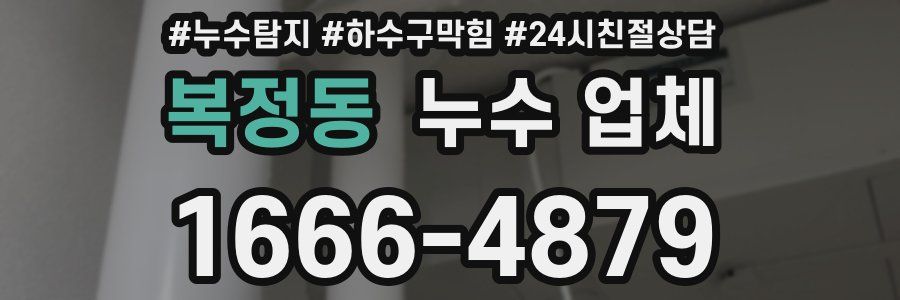 복정동 누수 업체