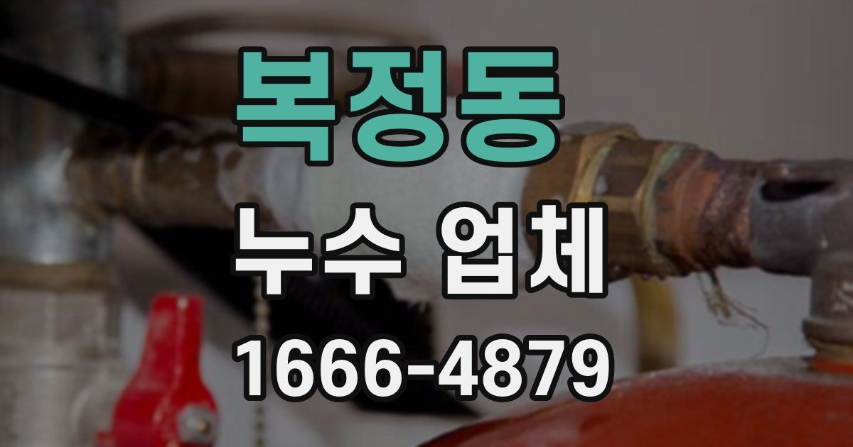 복정동 누수 업체