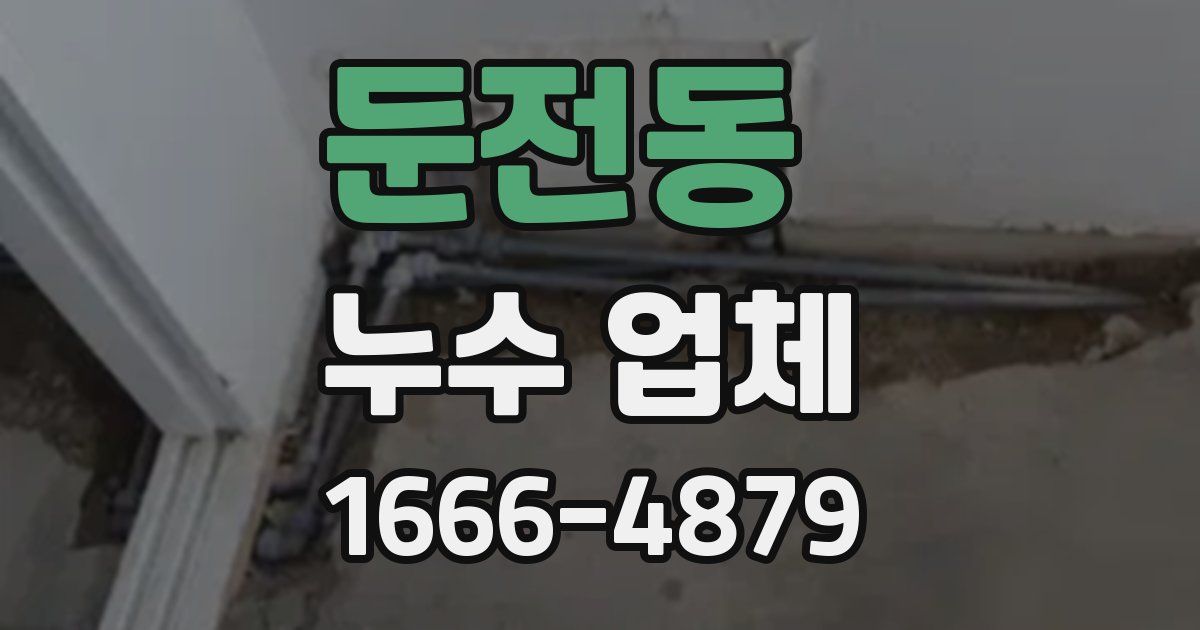 둔전동 누수 업체