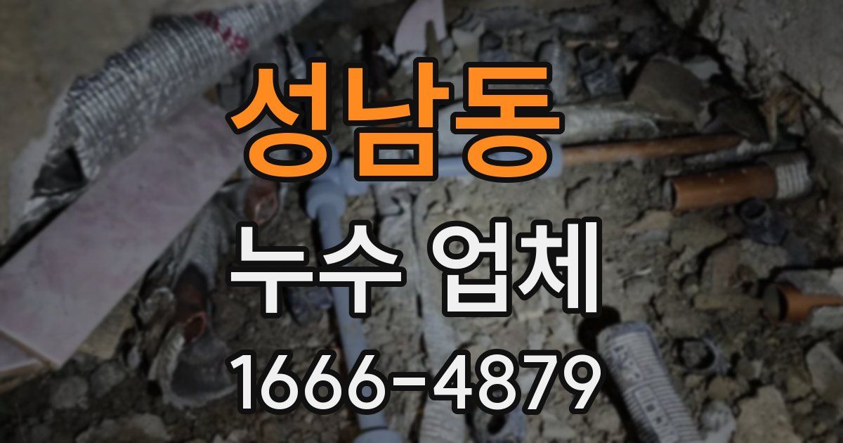 성남동 누수 업체