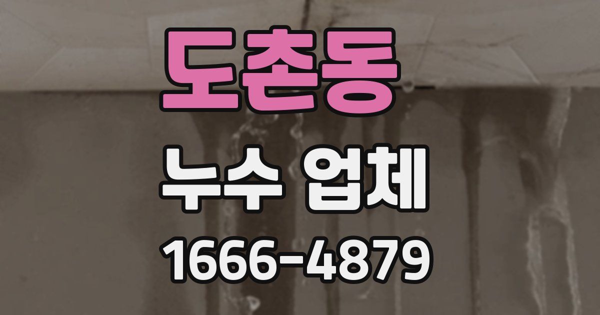도촌동 누수 업체