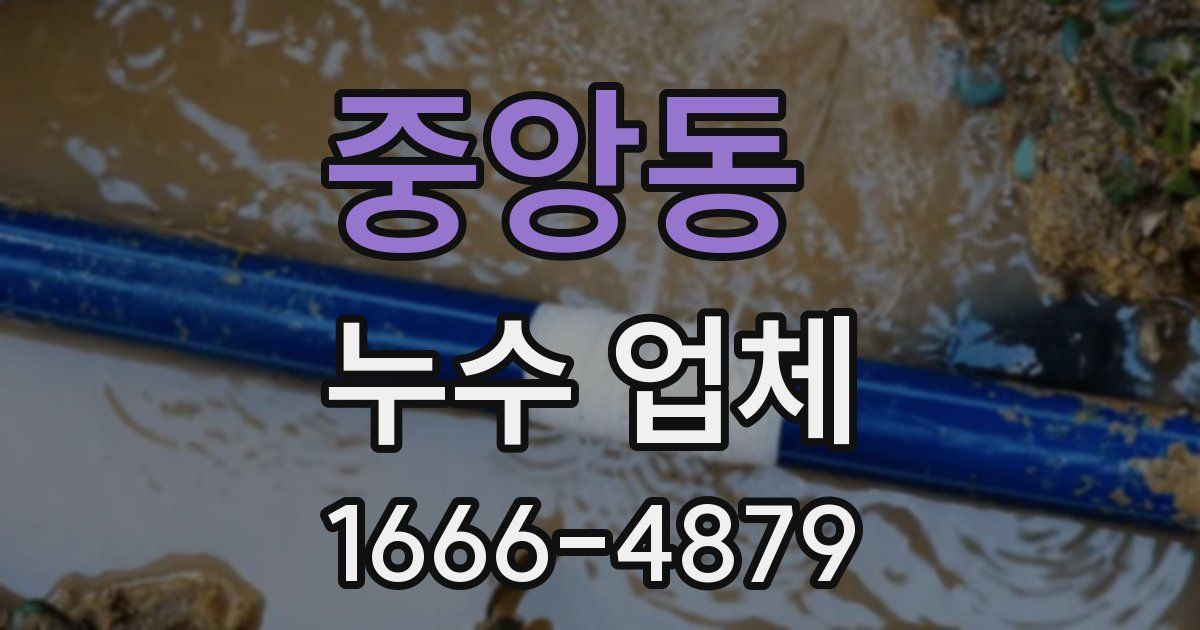 중앙동 누수 업체