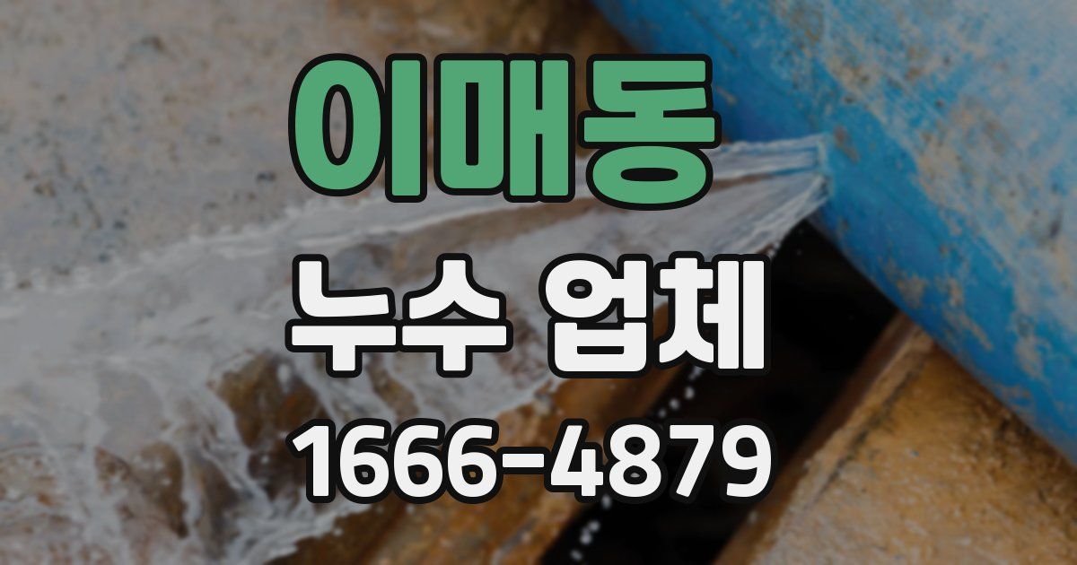 이매동 누수 업체