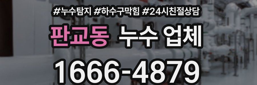 판교동 누수 업체
