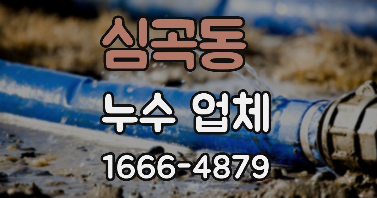 심곡동 누수 업체