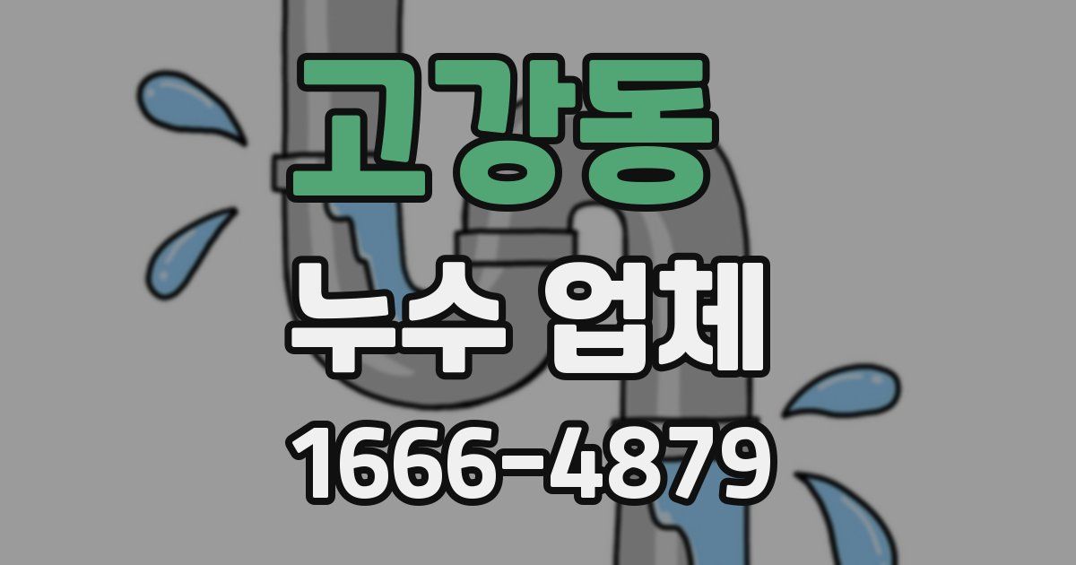고강동 누수 업체