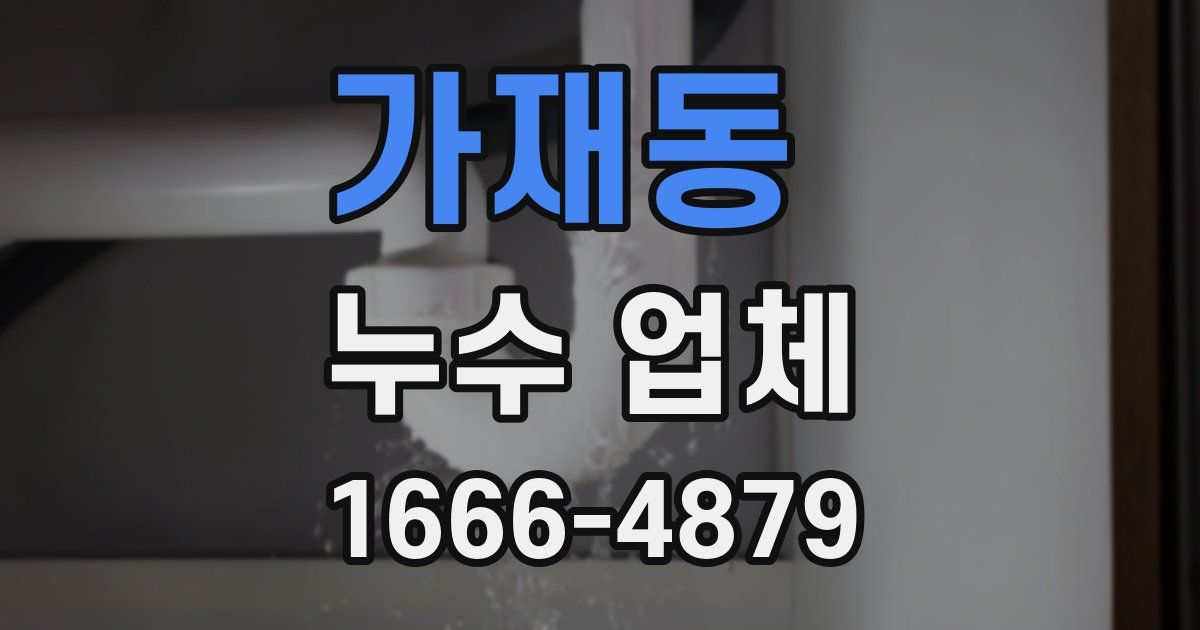 가재동 누수 업체