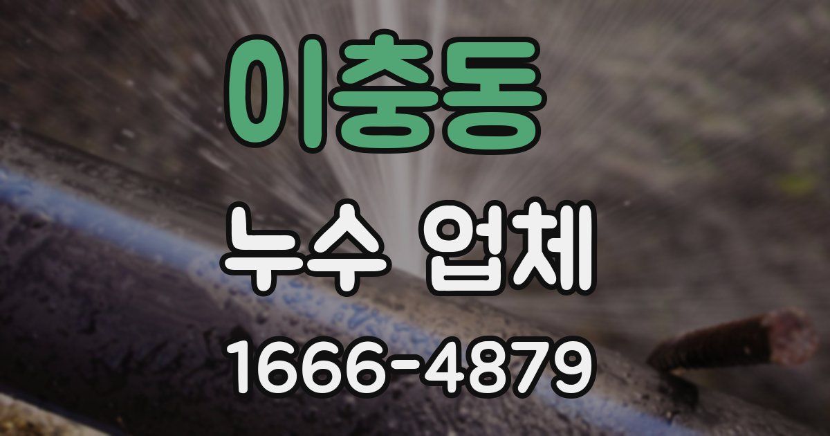 이충동 누수 업체