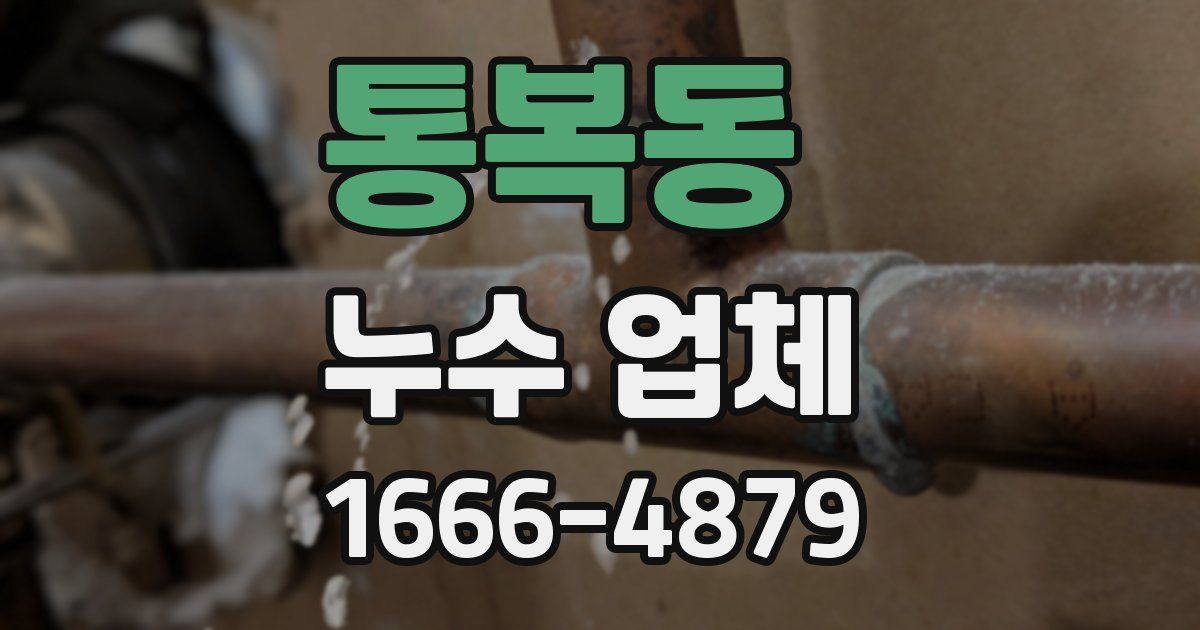통복동 누수 업체