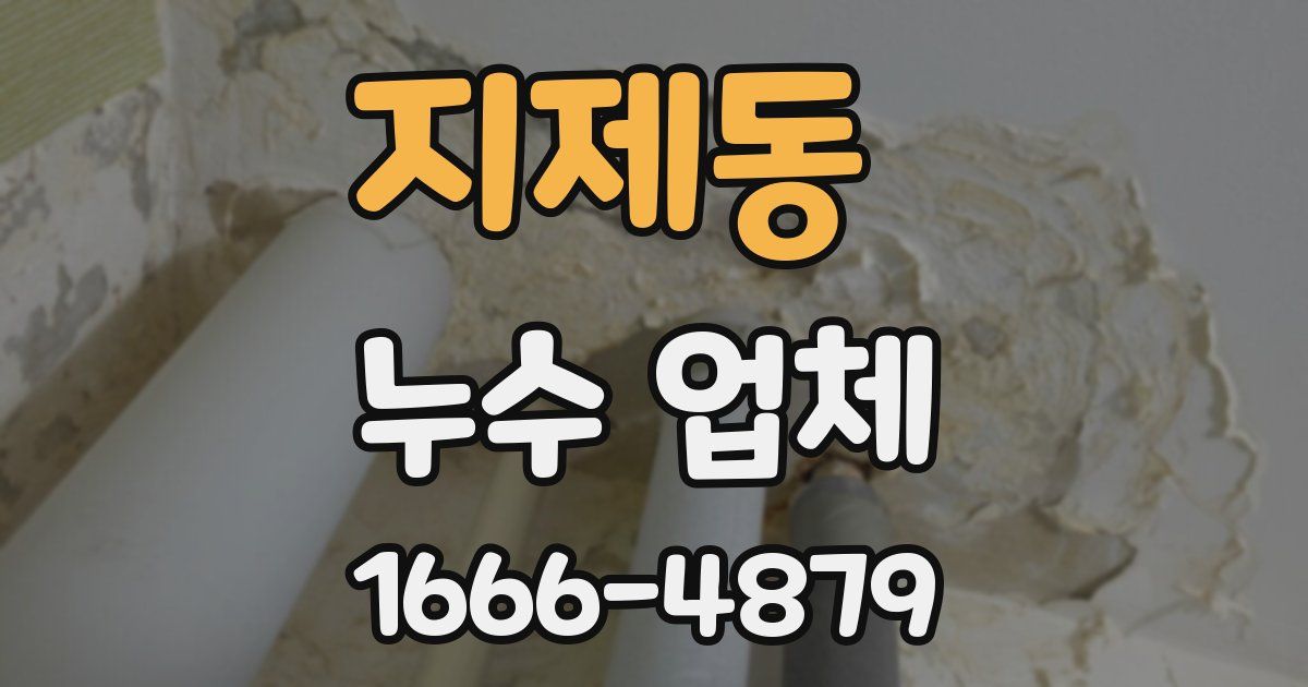 지제동 누수 업체