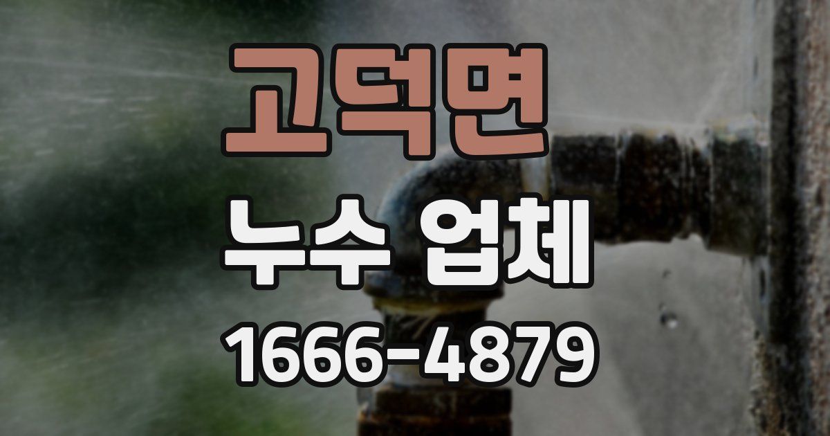 고덕면 누수 업체