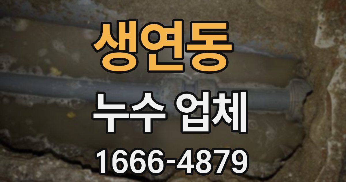 생연동 누수 업체