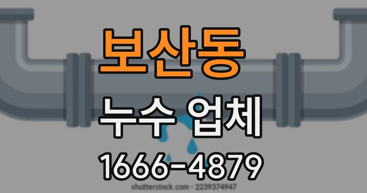 보산동 누수 업체